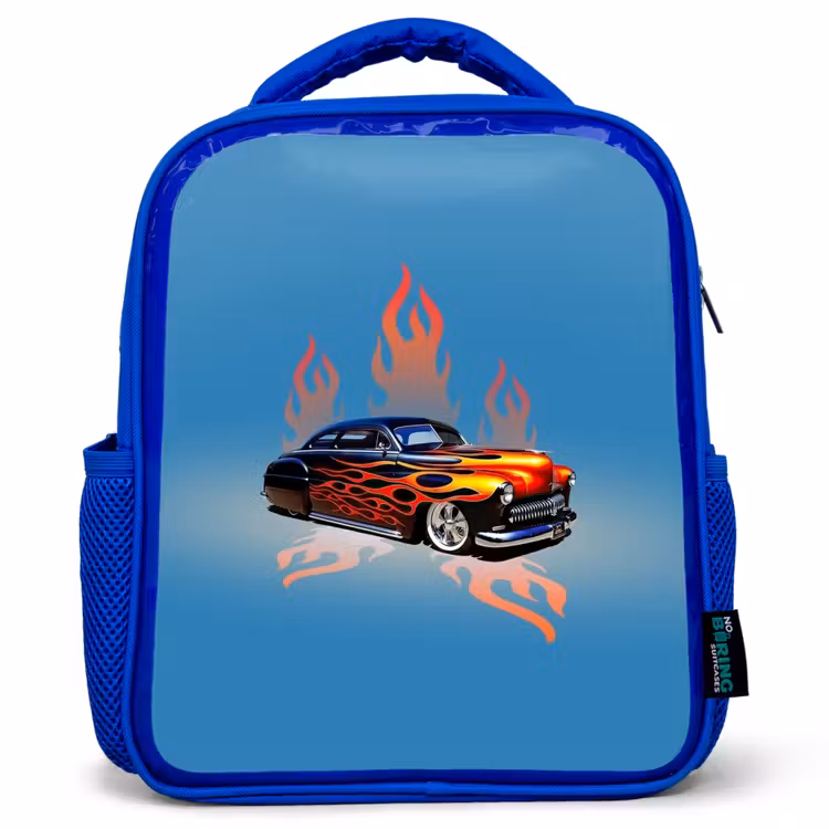 Sac à dos enfant - Bleu - Flammes de hotrod — 1