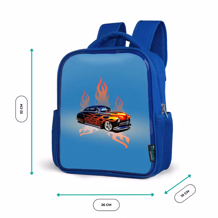 Sac à dos enfant - Bleu - Flammes de hotrod — 6