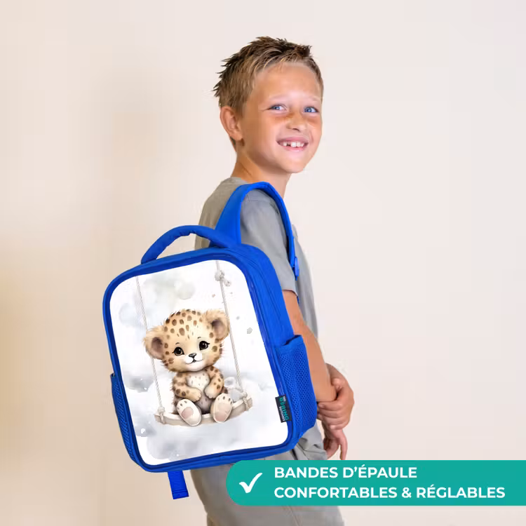 Sac à dos enfant - Bleu - Léopard - Animal - Enfants — 4