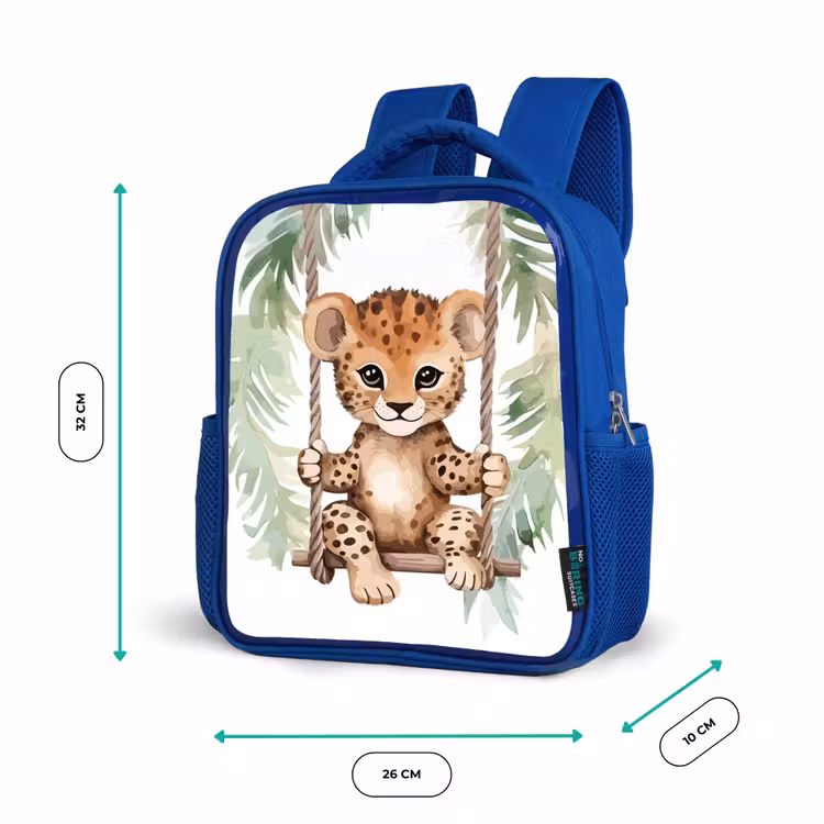 Sac à dos enfant - Bleu - Léopard - Animal - Enfants - Jungle — 6