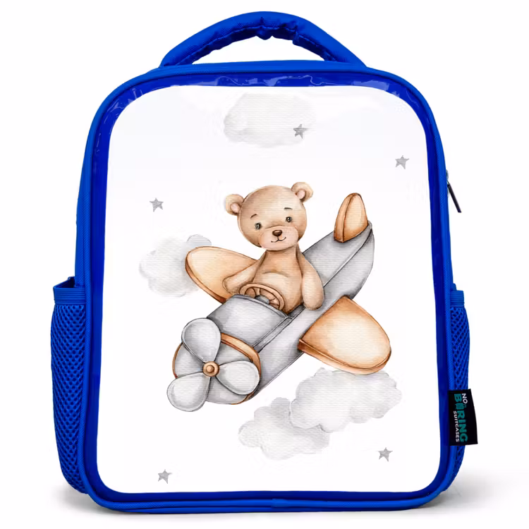Sac à dos enfant - Bleu - Ours - Avion - Étoiles - Enfants — 1