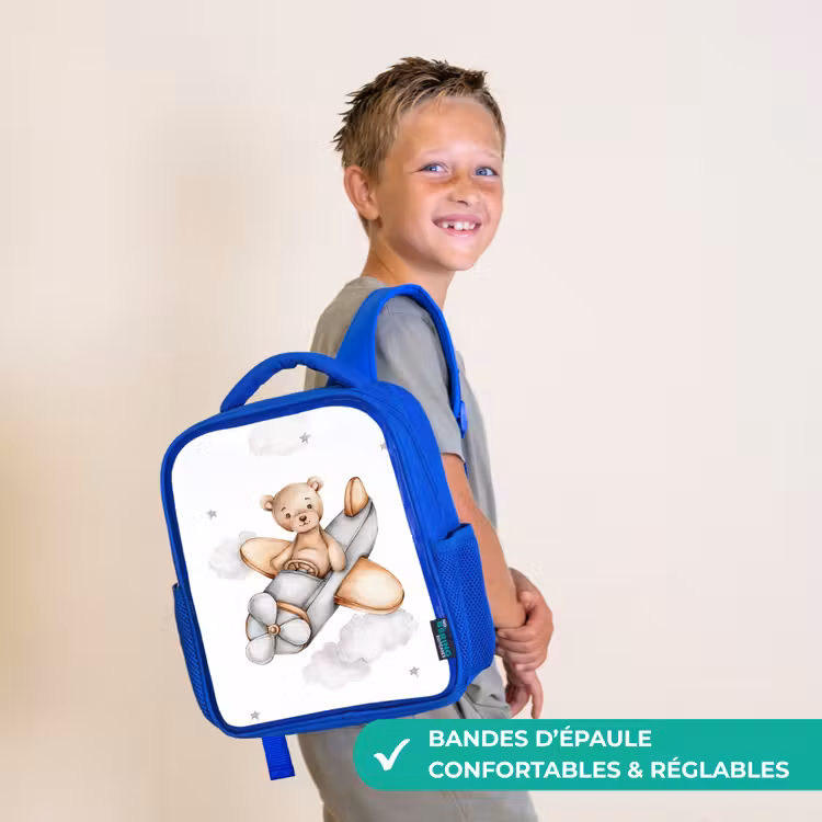 Sac à dos enfant - Bleu - Ours - Avion - Étoiles - Enfants — 4