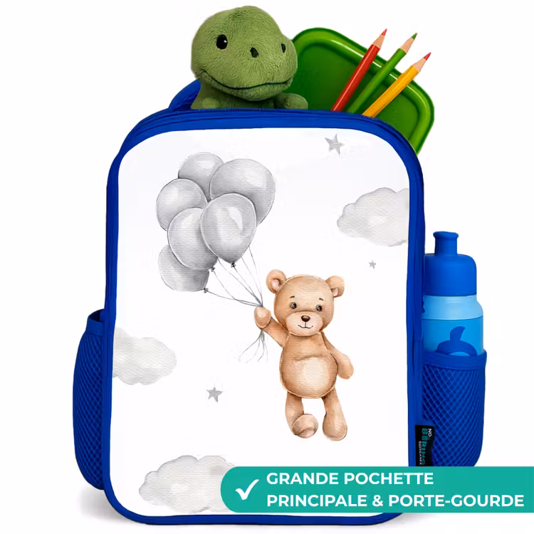 Sac à dos enfant - Bleu - Ours - Ballon - Étoiles - Enfants — 5