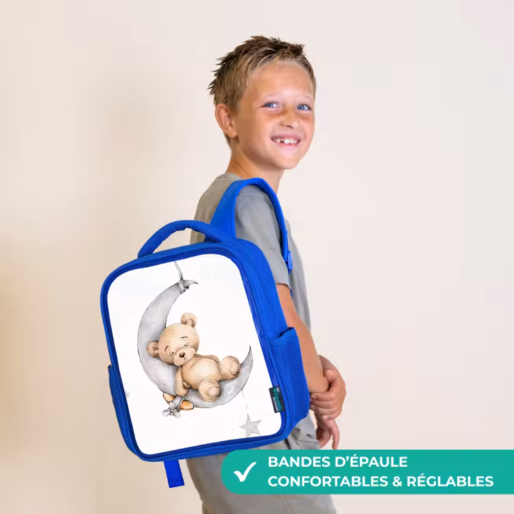 Sac à dos enfant - Bleu - Ours - Lune - Étoiles - Enfants — 4
