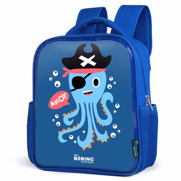 Sac à dos enfant - Bleu - Pieuvre pirate avec un chapeau — 7