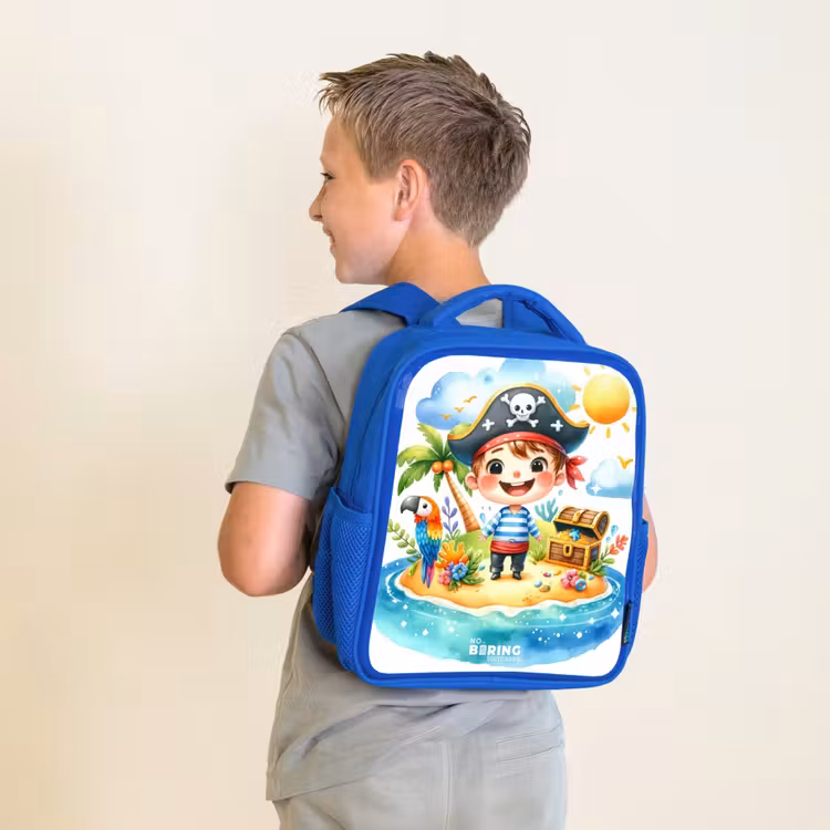 Sac à dos enfant - Bleu - Pirate sur une île — 2