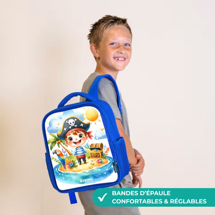 Sac à dos enfant - Bleu - Pirate sur une île — 4