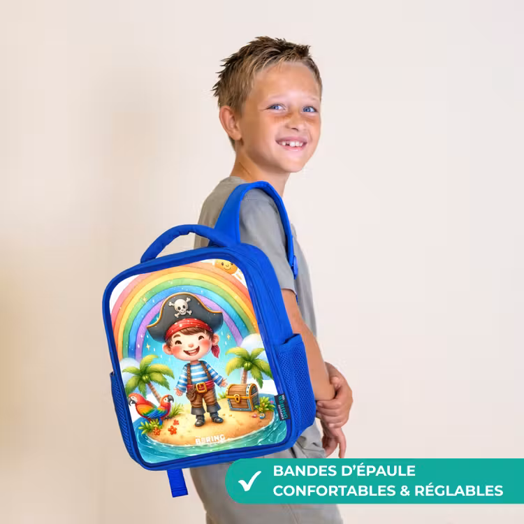 Sac à dos enfant - Bleu - Pirate sur une île au trésor — 4