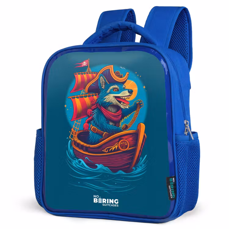 Sac à dos enfant - Bleu - Raton laveur pirate sur un bateau — 7