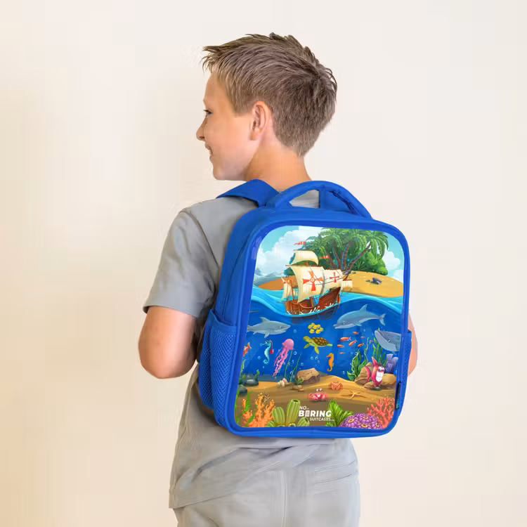Sac à dos enfant - Bleu - Voilier sur l'océan — 2