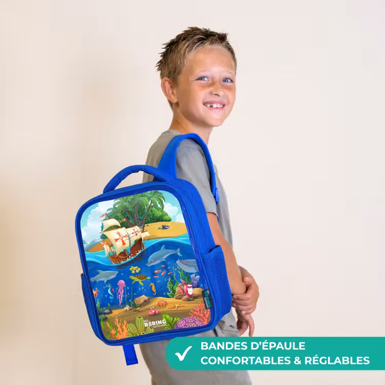 Sac à dos enfant - Bleu - Voilier sur l'océan — 4