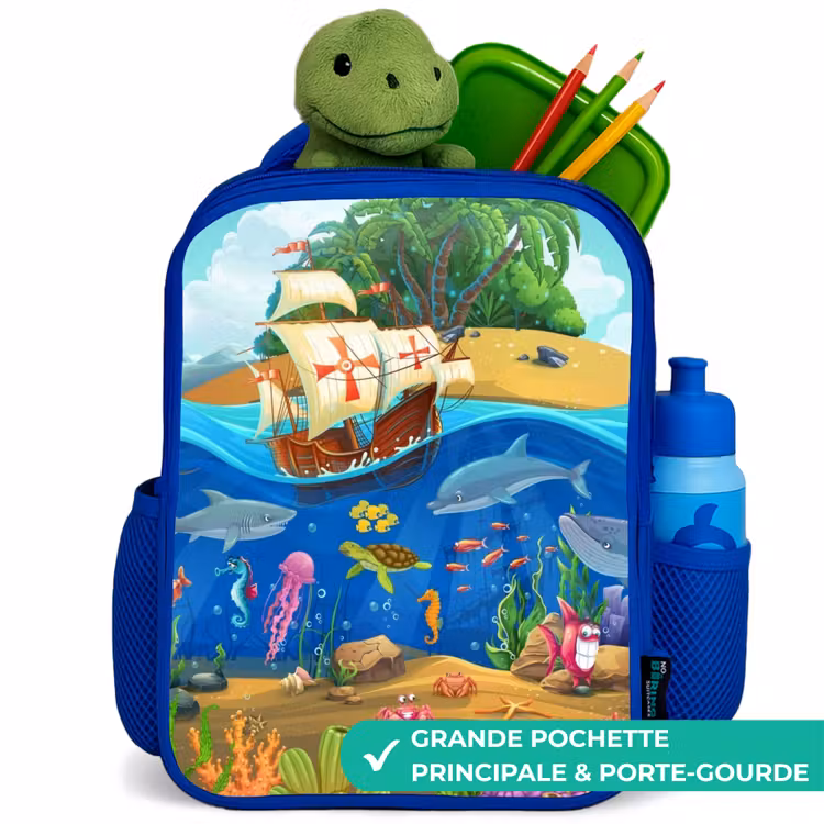 Sac à dos enfant - Bleu - Voilier sur l'océan — 5