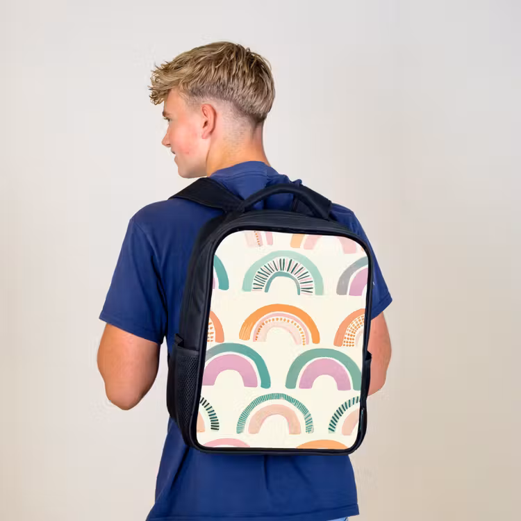 Sac à dos enfant - Noir - Arc-en-ciel - Pastel - Motif — 5