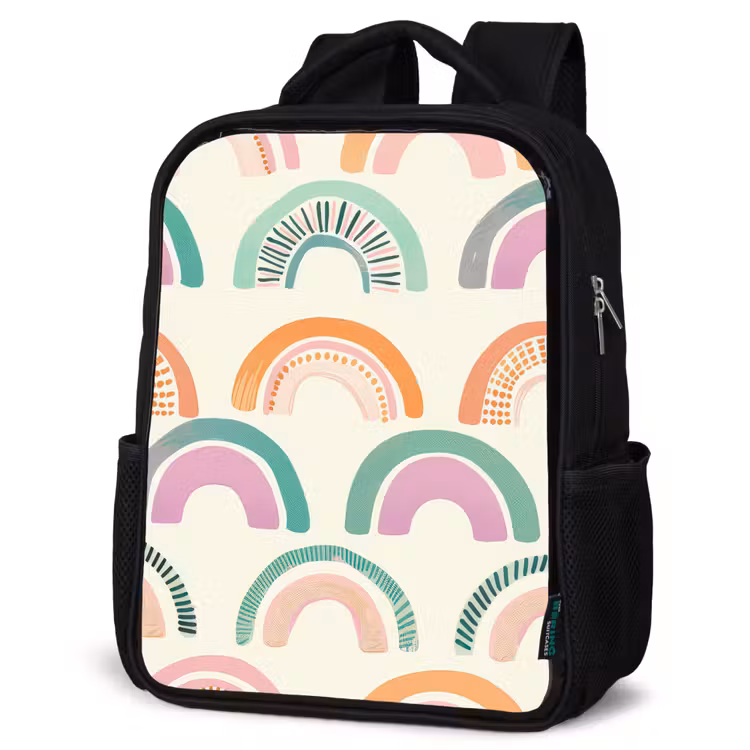 Sac à dos enfant - Noir - Arc-en-ciel - Pastel - Motif — 6