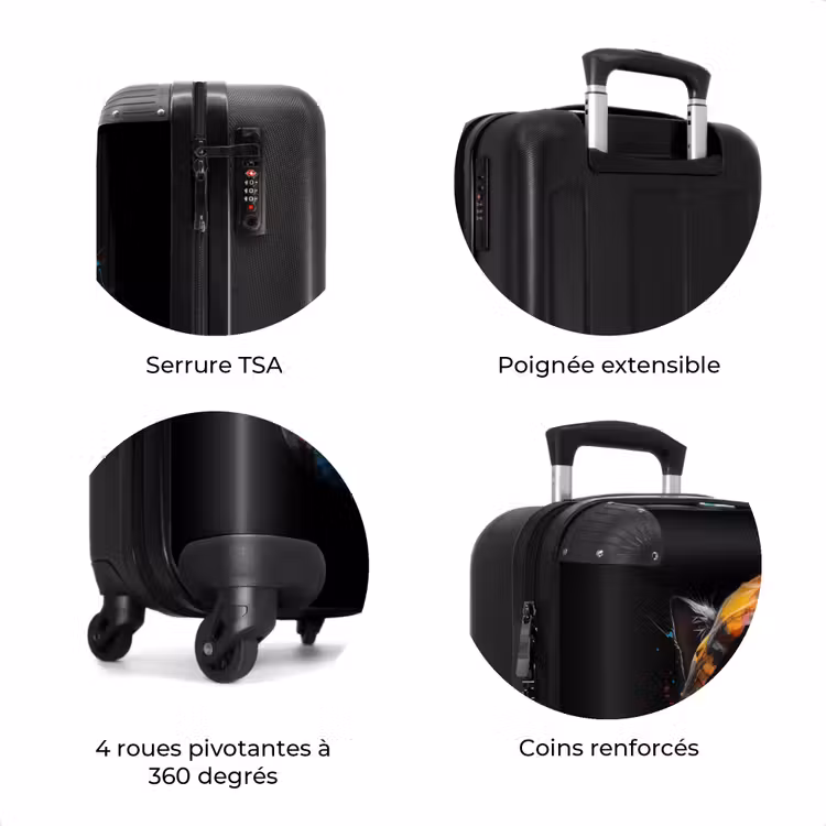 Valise - Chat avec gilet coloré et lunettes orange — 8