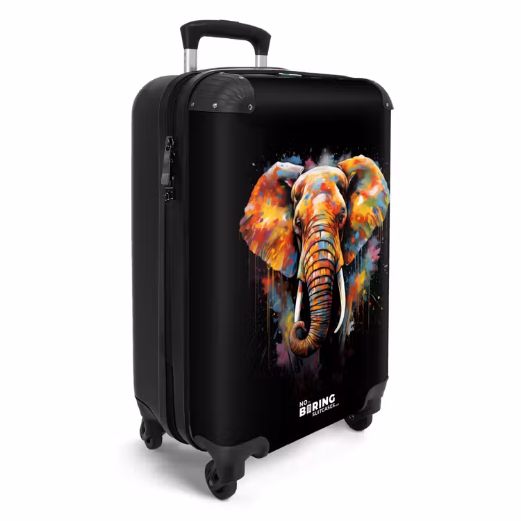 Valise - Éléphant décoré d'éclaboussures colorées — 2