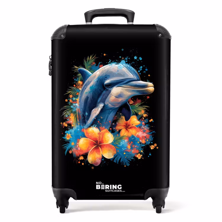 Valise - Dauphin au milieu des graffitis de fleurs — 1