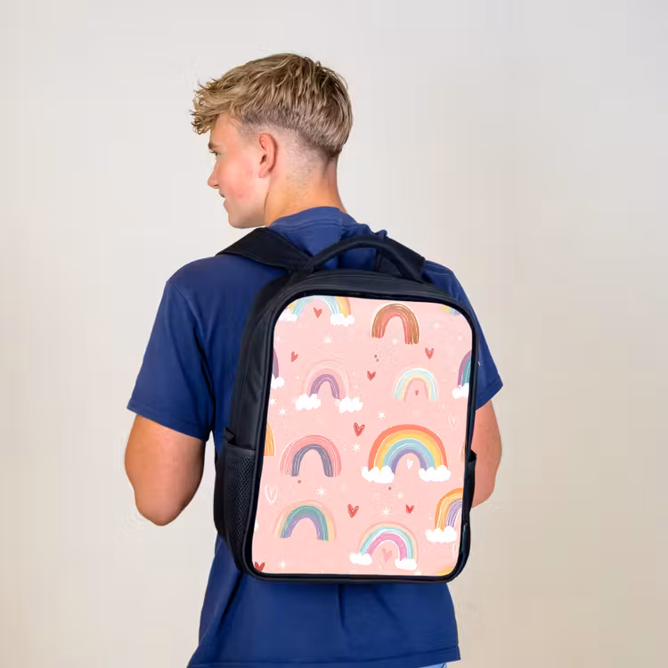 Sac à dos enfant - Noir - Arc-en-ciel - Motif - Pastel — 5