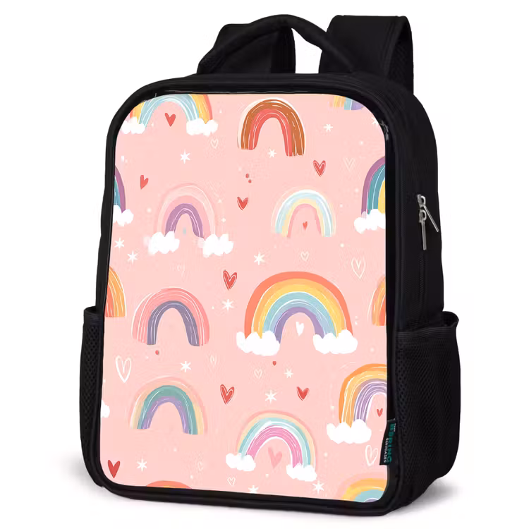 Sac à dos enfant - Noir - Arc-en-ciel - Motif - Pastel — 6