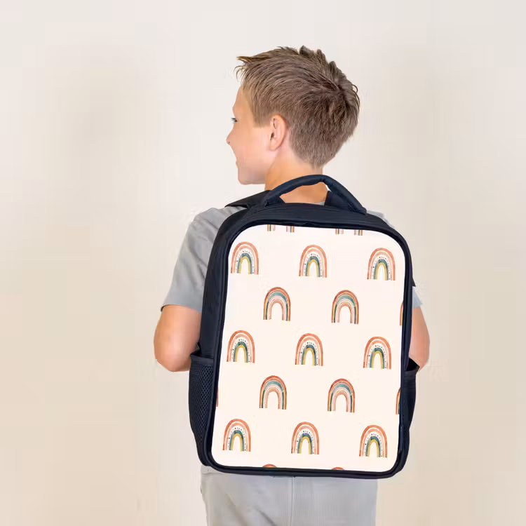 Sac à dos enfant - Noir - Boho - Arc-en-ciel - Motif — 2