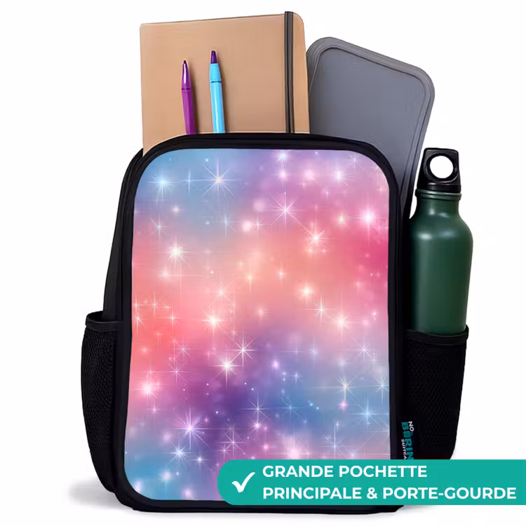 Sac à dos enfant - Noir - Étoiles - Abstrait - Couleurs — 10