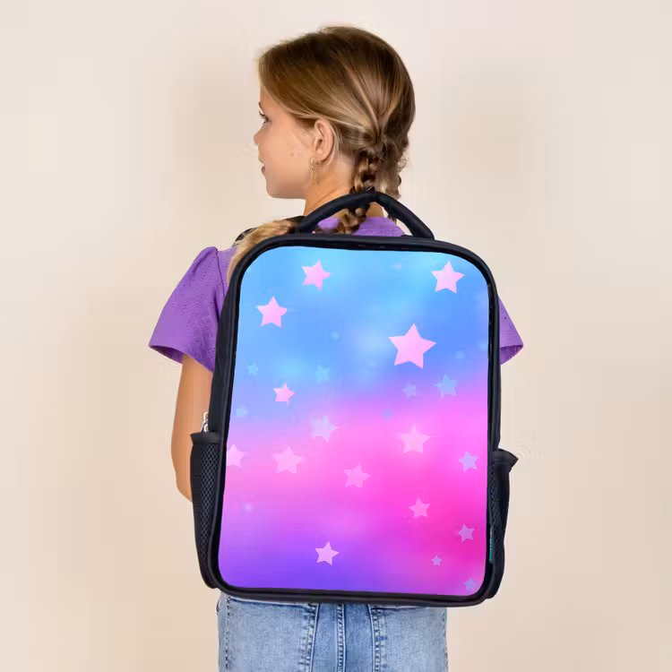 Sac à dos enfant - Noir - Étoiles - Rose - Bleu — 4