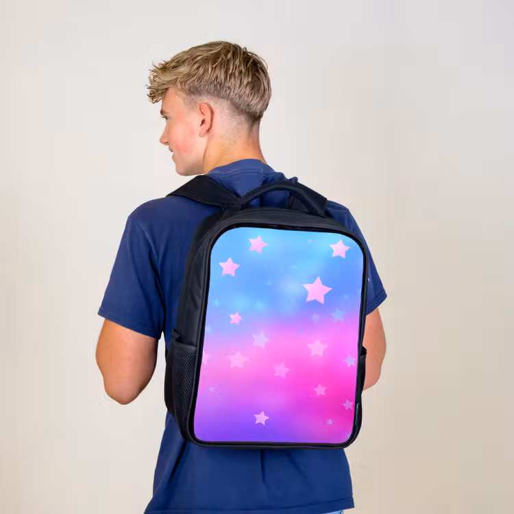 Sac à dos enfant - Noir - Étoiles - Rose - Bleu — 5