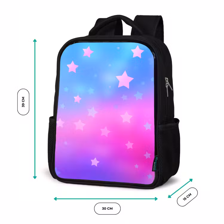 Sac à dos enfant - Noir - Étoiles - Rose - Bleu — 8