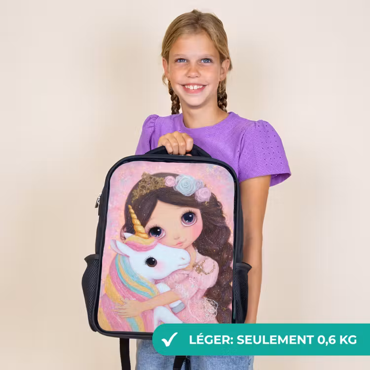 Sac à dos enfant - Noir - Fille - Licorne - Paillettes — 9