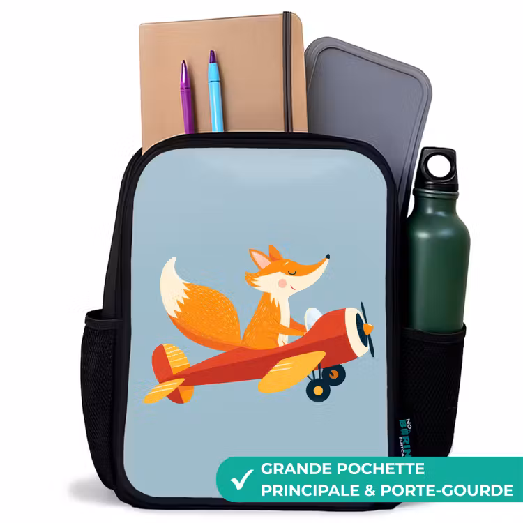 Sac à dos enfant - Noir - Fox - Avion - Bleu — 10