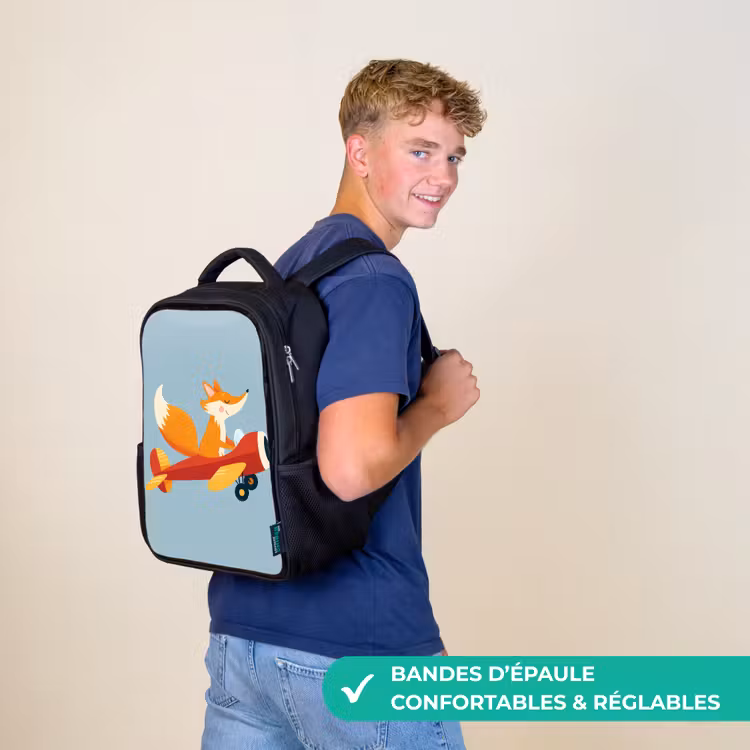 Sac à dos enfant - Noir - Fox - Avion - Bleu — 11