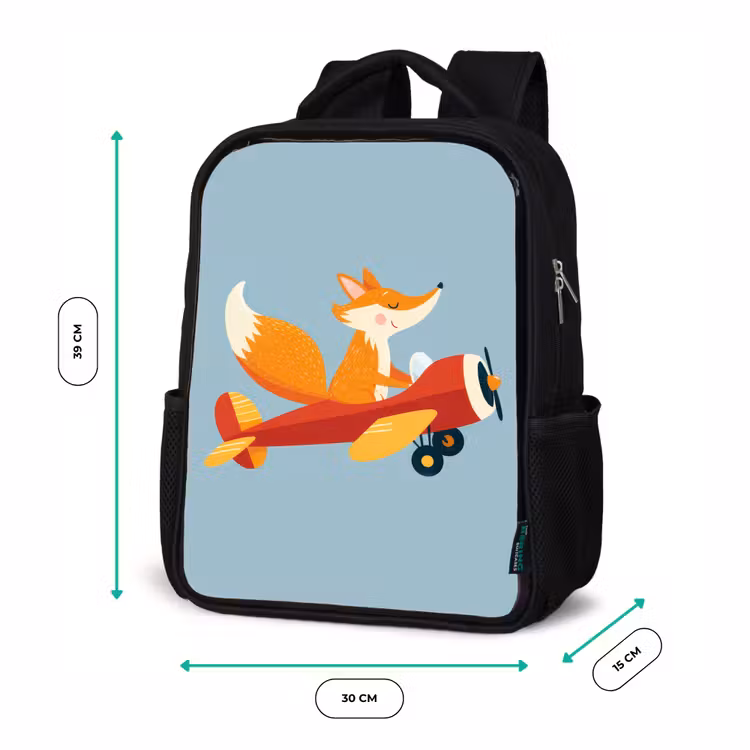 Sac à dos enfant - Noir - Fox - Avion - Bleu — 8