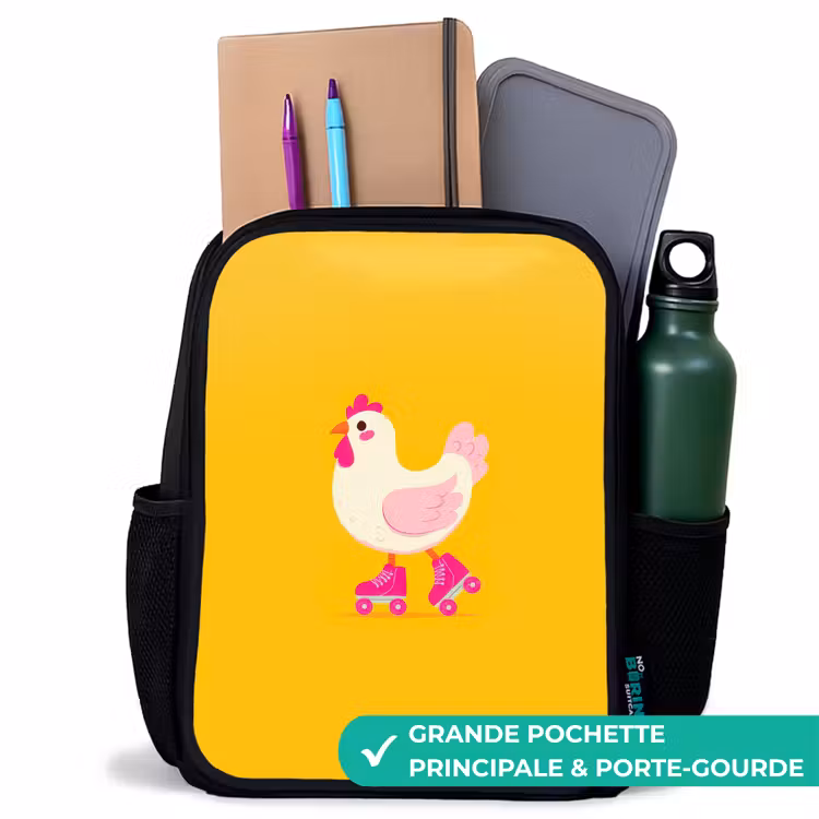 Sac à dos enfant - Noir - Kip - Patins à roulettes - Jaune — 10