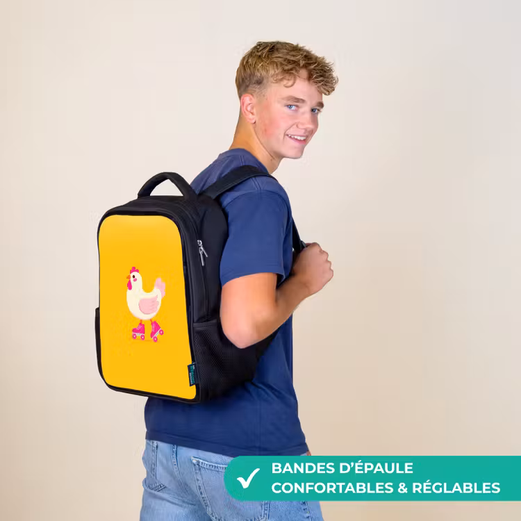 Sac à dos enfant - Noir - Kip - Patins à roulettes - Jaune — 11