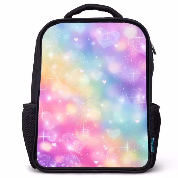 Sac à dos enfant - Noir - Lumière - Arc-en-ciel - Cœurs — 1