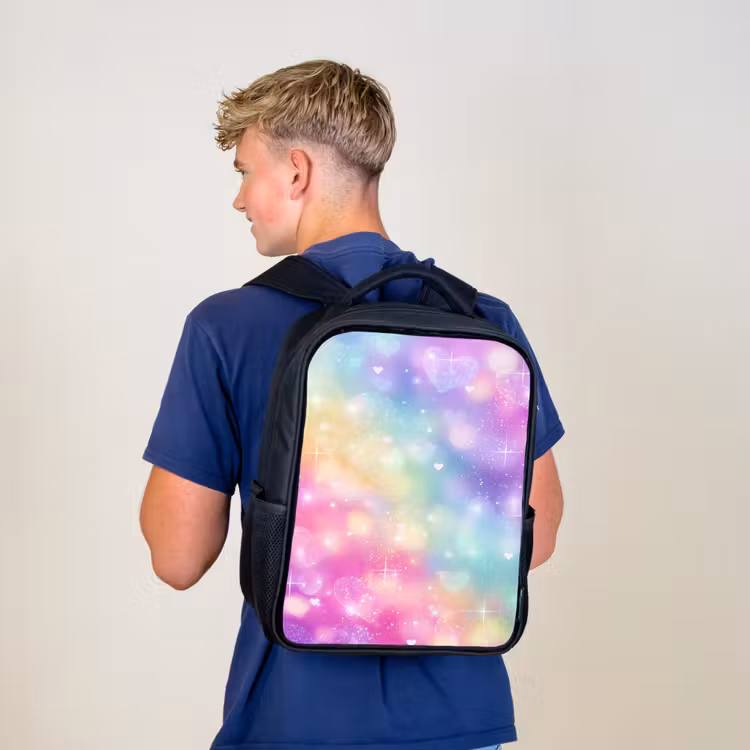Sac à dos enfant - Noir - Lumière - Arc-en-ciel - Cœurs — 5