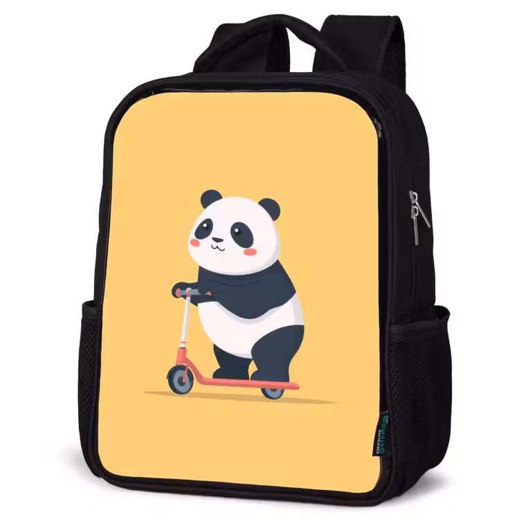 Sac à dos enfant - Noir - Panda - Marchepied - Jaune — 6