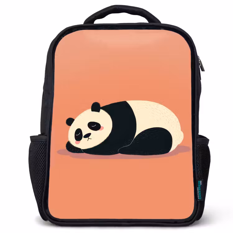 Sac à dos enfant - Noir - Panda - Sommeil - Orange — 1