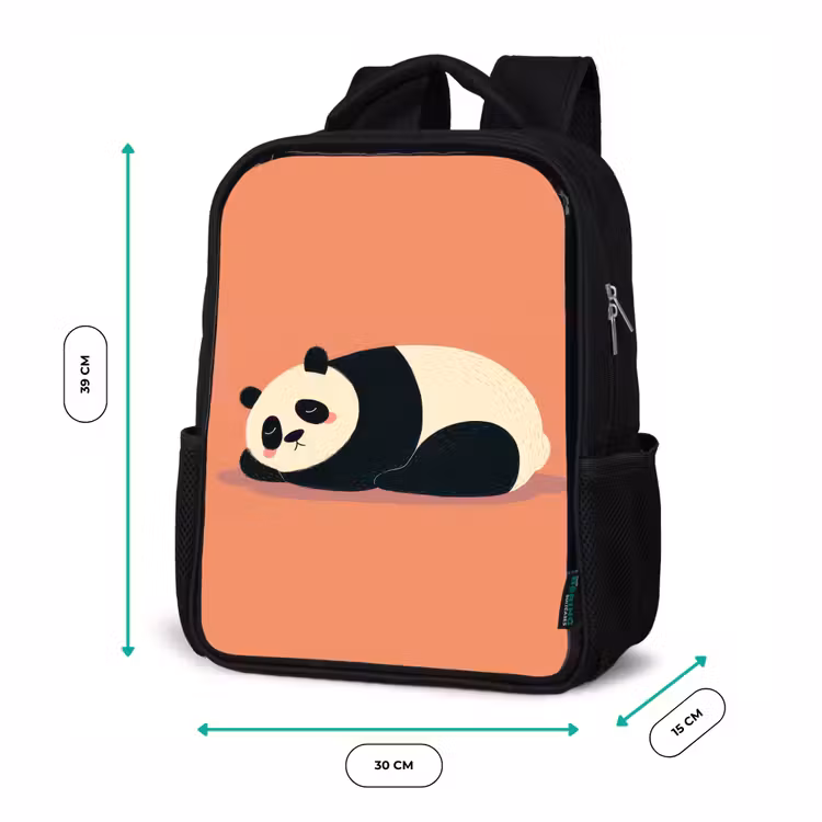 Sac à dos enfant - Noir - Panda - Sommeil - Orange — 8