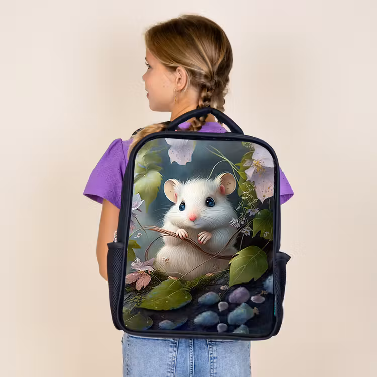 Sac à dos enfant - Noir - Souris Muffin — 4