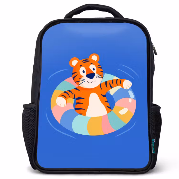 Sac à dos enfant - Noir - Tigre - Bandeau de natation - Eau — 1