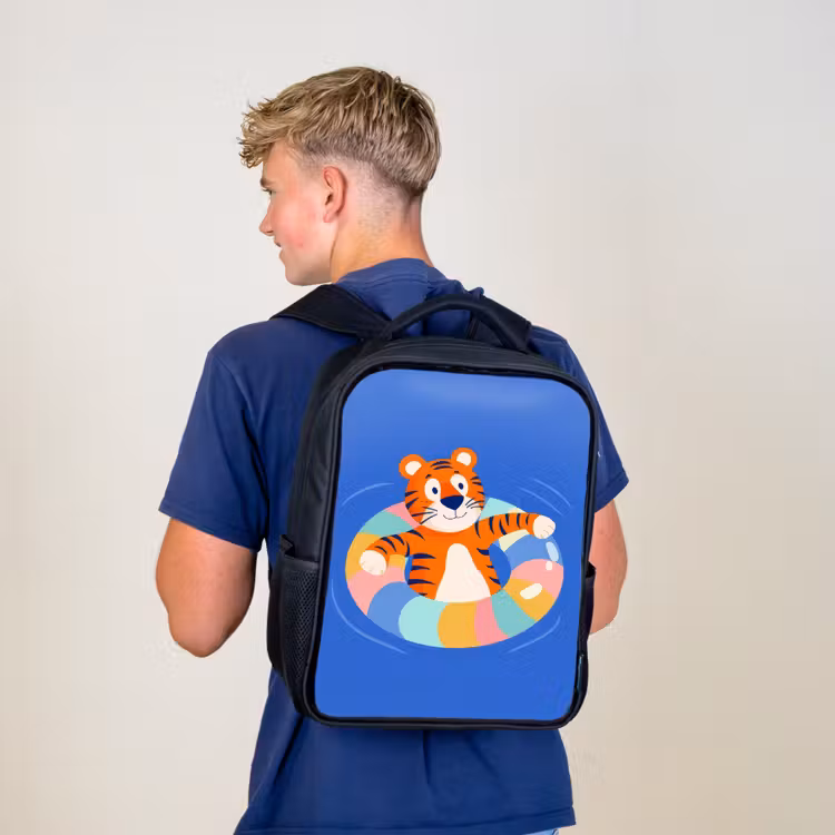 Sac à dos enfant - Noir - Tigre - Bandeau de natation - Eau — 5