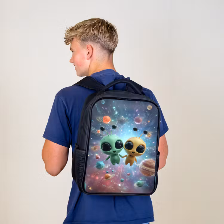 Sac à dos enfant - Noir - Des amis de l'espace flottant entre les planètes — 5