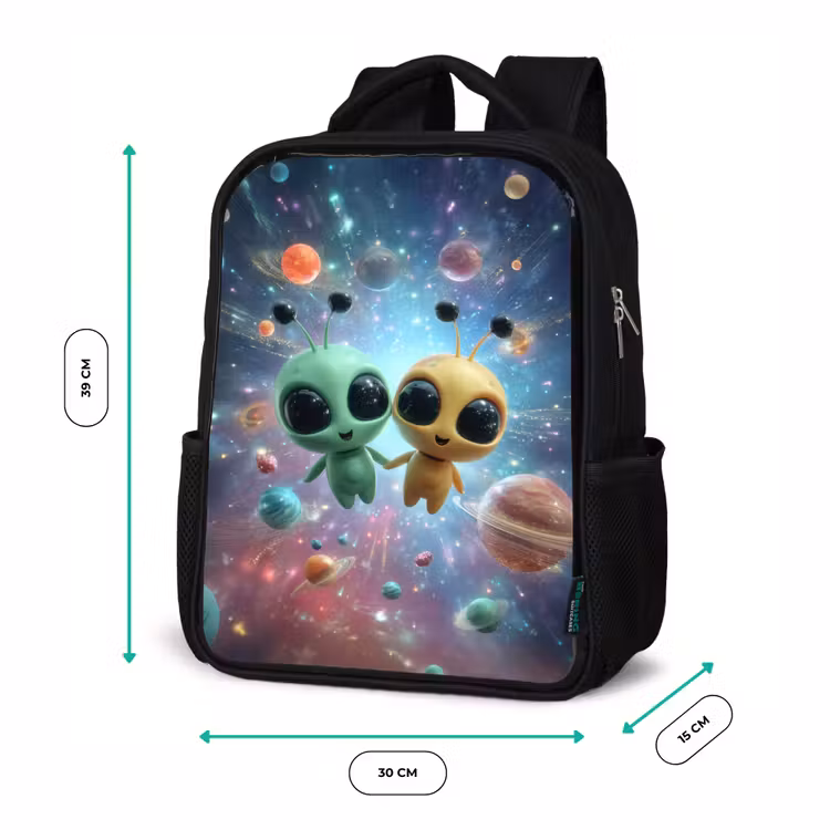 Sac à dos enfant - Noir - Des amis de l'espace flottant entre les planètes — 8