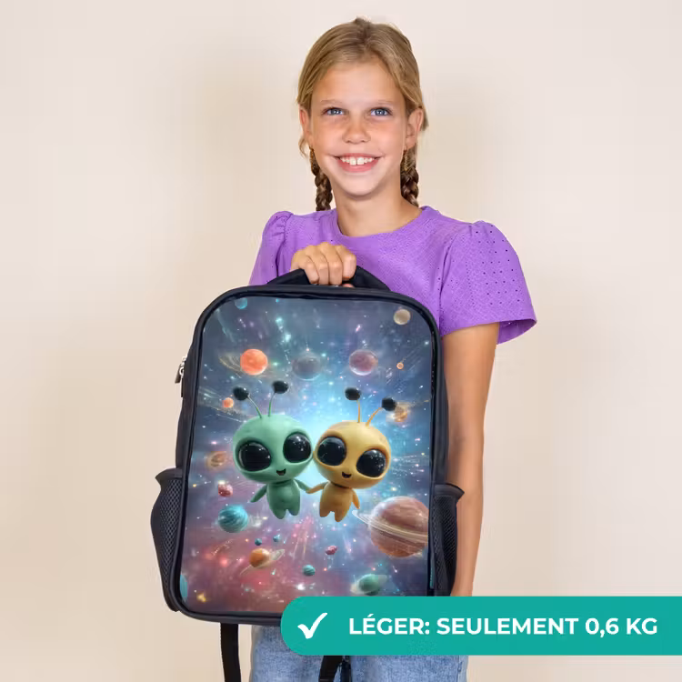 Sac à dos enfant - Noir - Des amis de l'espace flottant entre les planètes — 9