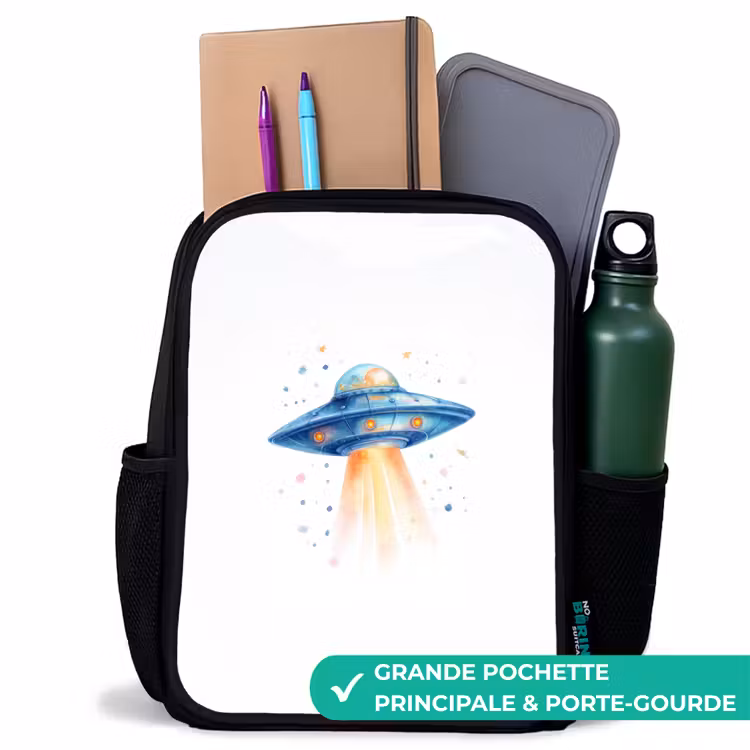 Sac à dos enfant - Noir - Harnais spatial avec faisceau lumineux de type aquarelle — 10