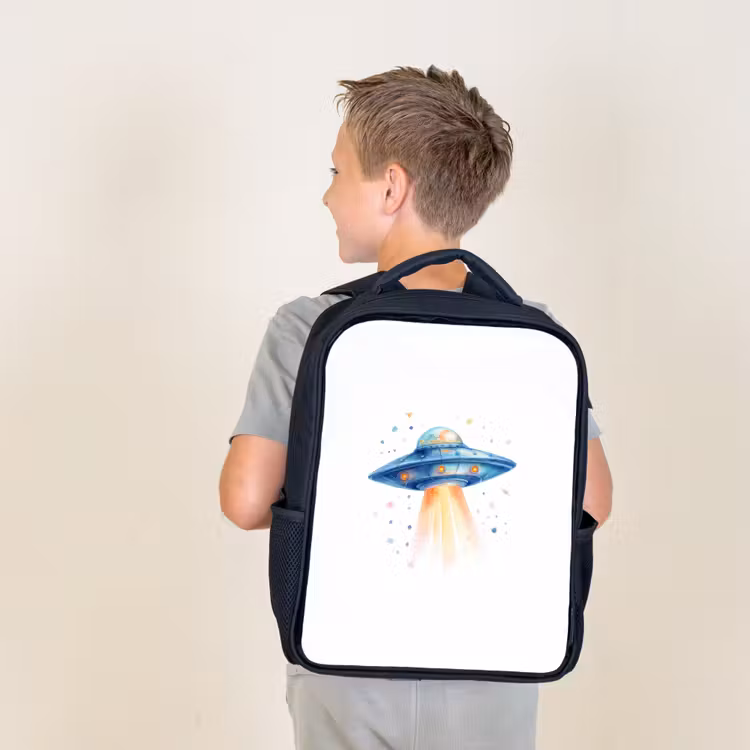 Sac à dos enfant - Noir - Harnais spatial avec faisceau lumineux de type aquarelle — 2