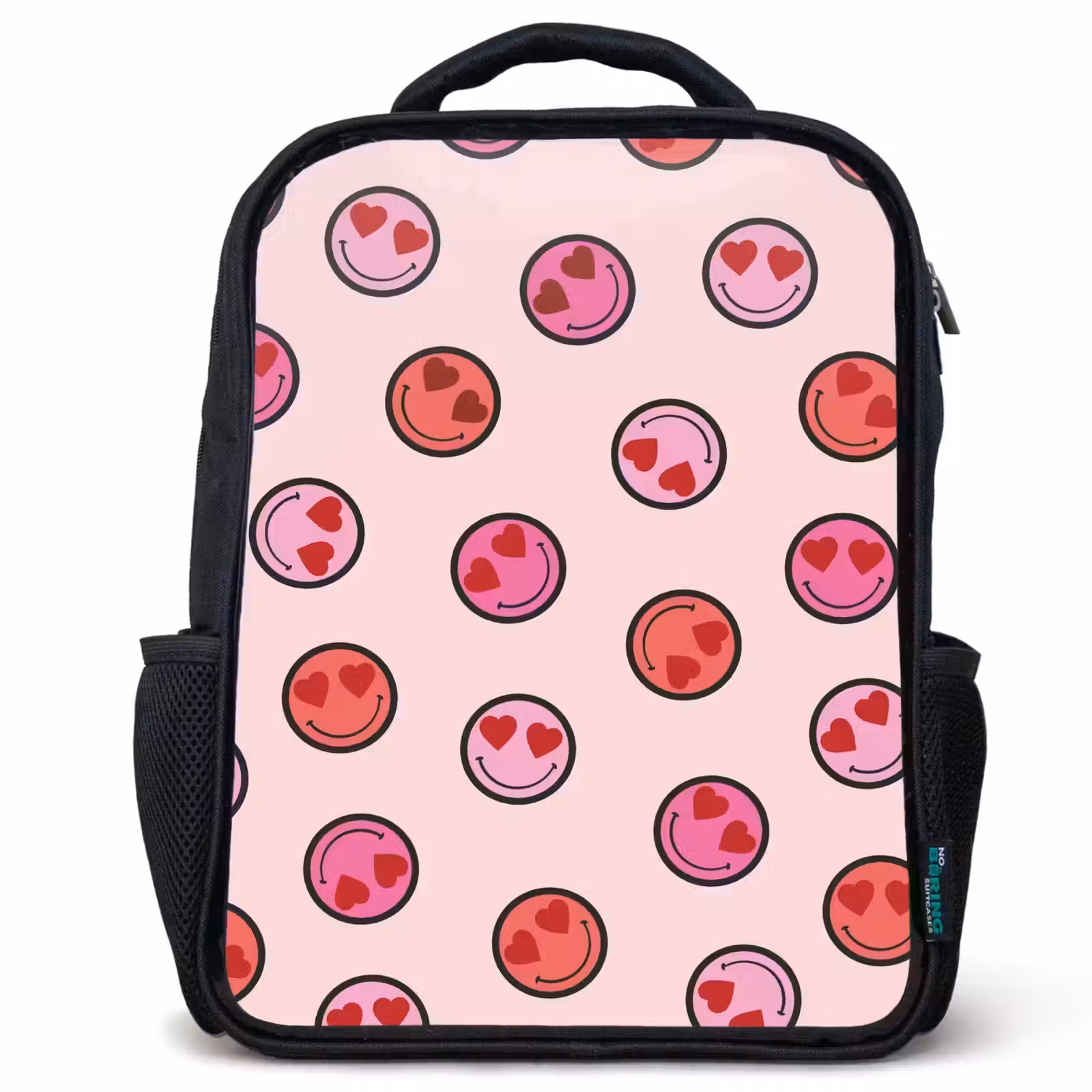 Sac à dos enfant - Noir - Pluie de cœurs souriants — 1