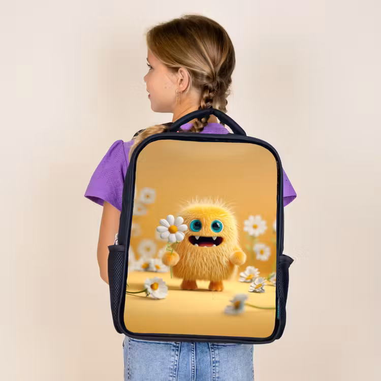 Sac à dos enfant - Noir - Câlin de soleil avec marguerite — 4