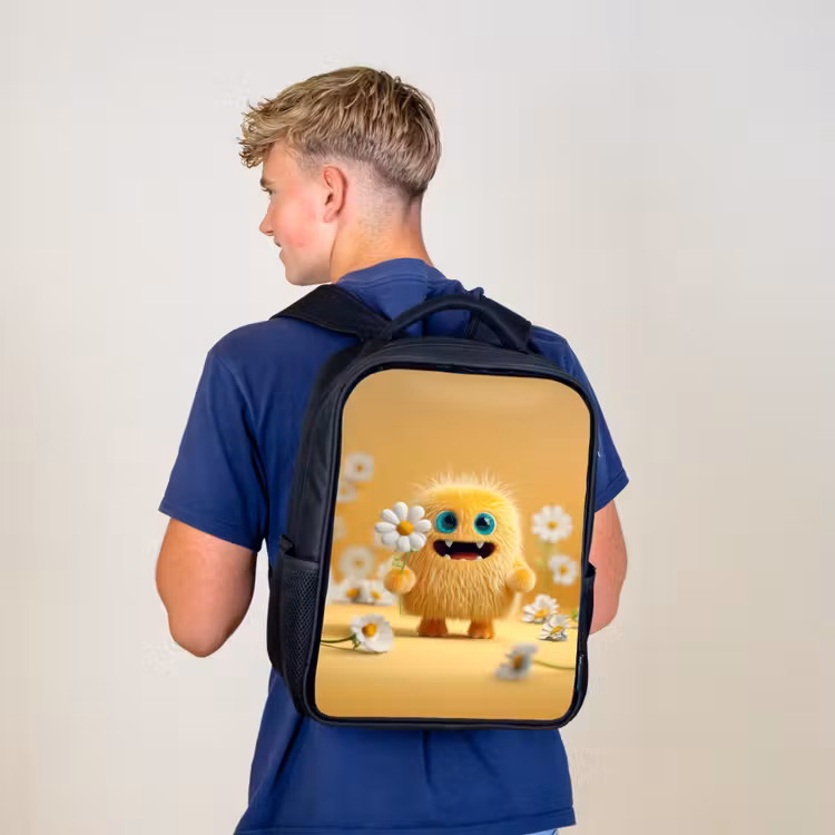 Sac à dos enfant - Noir - Câlin de soleil avec marguerite — 5